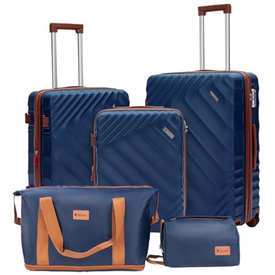 Expandable Hard Shell Luggage Set - 5-Piece Hard Shell Expandable Luggage Set,
