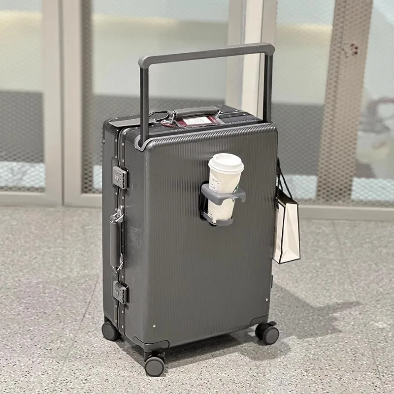 Aluminum Frame Carry On Luggage - Suitcase Wide Handle Travel Suitcase Men