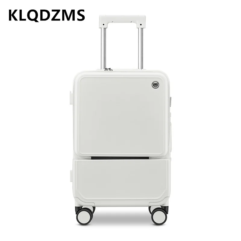 KLQDZMS Aluminum Frame Suitcas - đánh giá và giá Front Opening Laptop Luggage 24 Inch