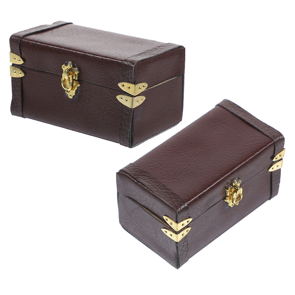 2Pcs Miniature Vintage Suitcas - đánh giá và giá Retro Vintage Trunk Suitcase